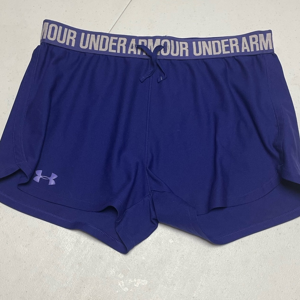 Under Armour Women's Small Purple Athletic Running Yoga 3” Shorts - Picture 1 of 9